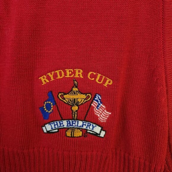 Cutter & Buck Red 2002 Ryder Cup NBC Sports Sweater Vest Size M - Picture 3 of 8
